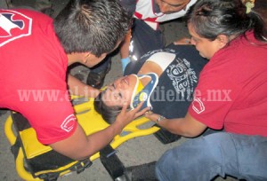 ZAMORA3 Dos lesionados en encontronazo de moto y carro (3)