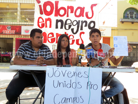 Paciencia, piden autoridades estatales a jóvenes del movimiento Pro campus