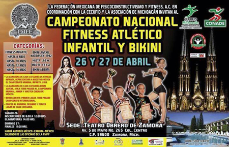 Zamora sede del Campeonato Nacional de Fitness Atlético Infantil y Bikini Juvenil