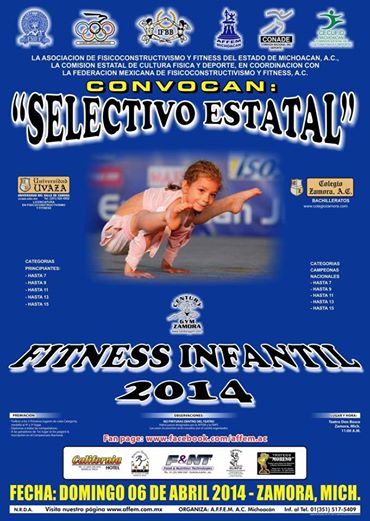 El domingo el Selectivo Estatal de Fitness Infantil 2014
