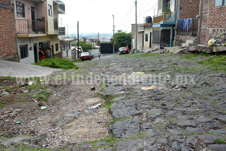 Pavimento en la calle Honduras