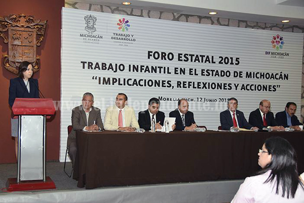 Inauguran Foro Estatal 2015, trabajo infantil Estado de Michoacán