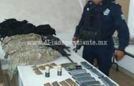 SSP y SEDENA aseguran arsenal y equipo táctico en Sahuayo
