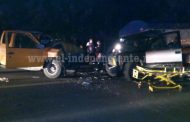 Seis personas lesionadas tras choque de dos camionetas en Tangancícuaro