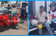 Ciclista es golpeado por motocicleta en Zamora