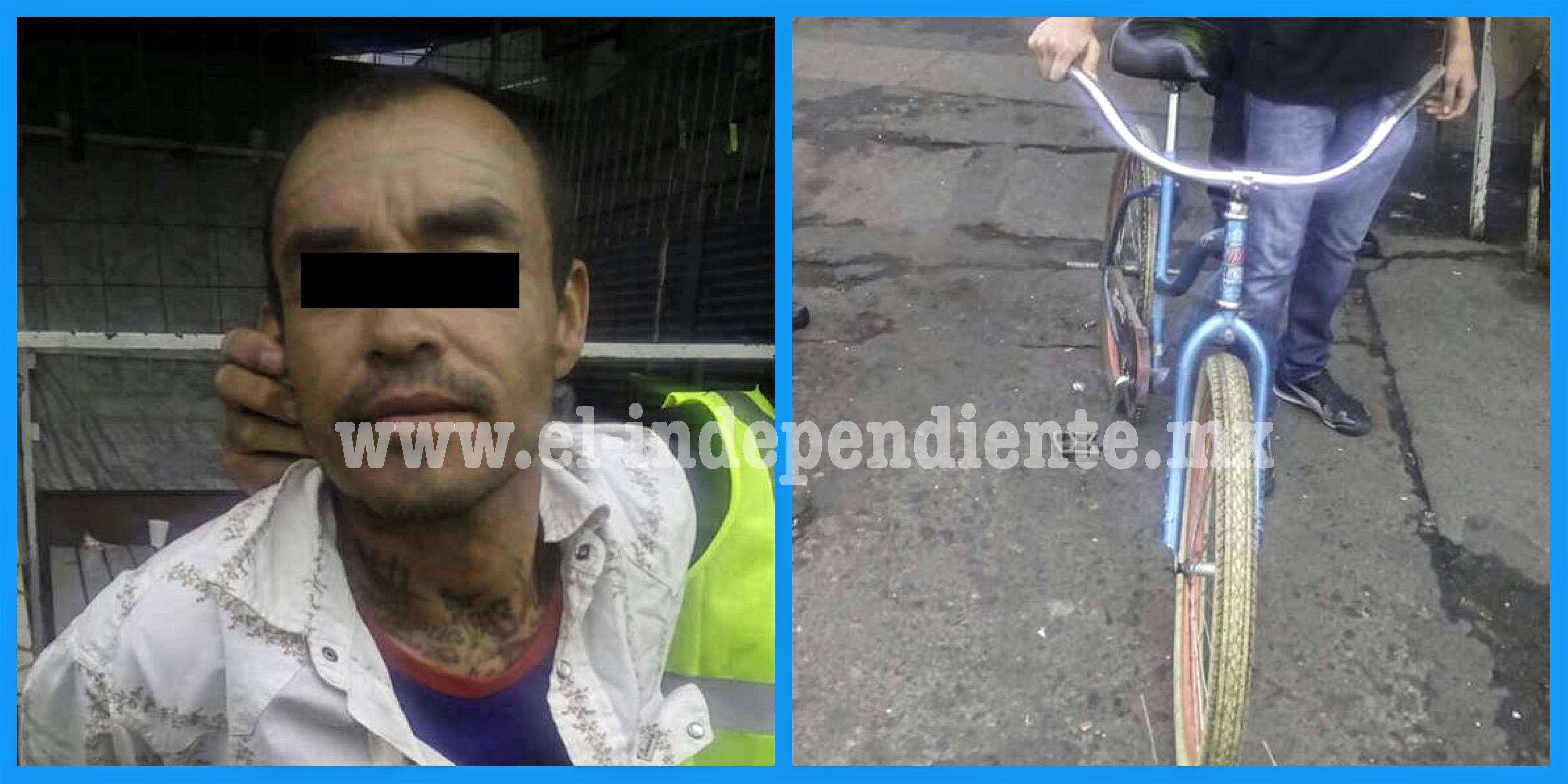 Lo detienen con bicicleta robada en el Mercado Hidalgo