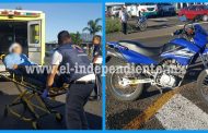Motociclista herido al derrapar su moto en el Libramiento de Zamora