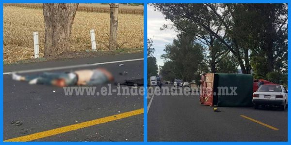 Fatal accidente en el Libramiento de Zamora; un motociclista muerto y dos personas heridas