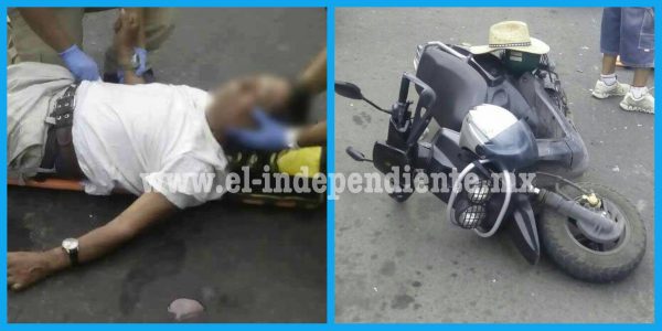 Septuagenario herido al ser arrollado por una joven motociclista