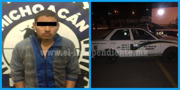 Policía de Zamora recupera taxi recién robado y requiere a un implicado