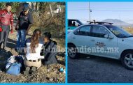 Joven ciclista choca por alcance contra un taxi en la Zamora – Tangancícuaro