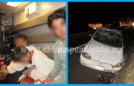 Seis lesionados al volcar auto en la Zamora - Tangancícuaro