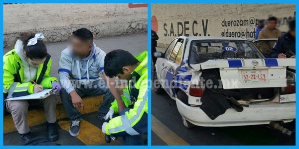 Un herido leve y cuantiosos daños materiales tras choque de taxi y auto particular en Zamora