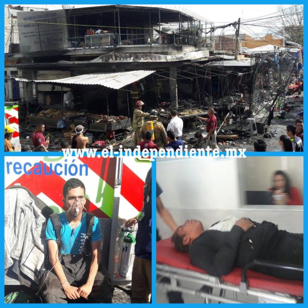 Arden 16 comercios en el Mercado Hidalgo de Zamora; una mujer resultó con quemaduras