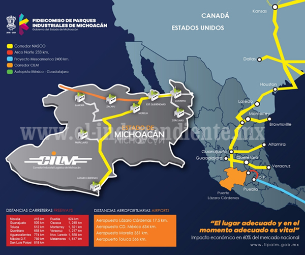 Michoacán, con reservas territoriales para nuevas inversiones: Sedeco