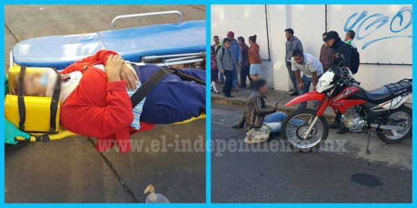 Mujer herida en choque de “moto” y bicicleta
