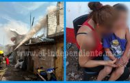Mujer rescata a niño en incendio ocurrido en Zamora