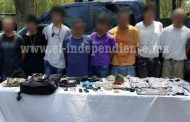 Detienen Policía Michoacán y Sedena a ocho presuntos integrantes de célula delictiva en Jiquilpan