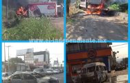 Suman 7 vehículos quemados en la Región Zamora