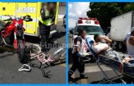 Choque de moto y bici deja dos lesionados, en Zamora