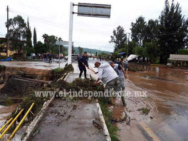 Tromba pega en Tlazazalca, hay un muerto, 10 árboles caídos y varias casas afectadas