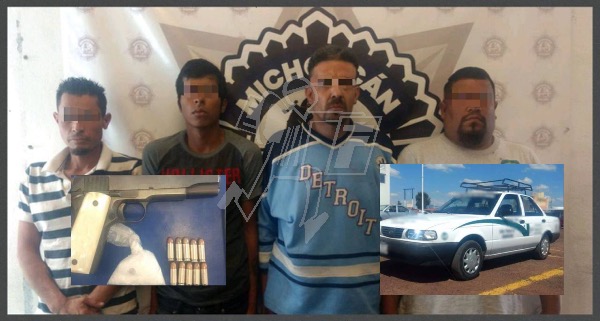 Asegura SSP a cuatro presuntos miembros de célula delictiva con un arma y droga en Zamora