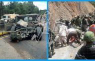 Dos militares muertos y 7 heridos al accidentarse Hummer de la Sedena