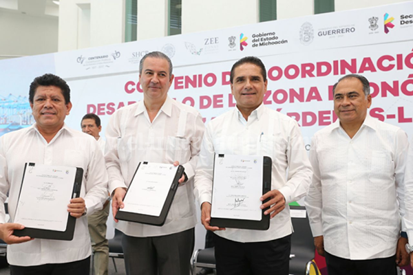 Firman Michoacán y Guerrero convenio para consolidar la ZEE de Lázaro Cárdenas - La Unión