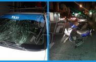 Aparatoso choque de motocicleta y taxi en Zamora