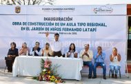 Alcalde de Jacona inauguró aula en Jardín de Niños Fernando Latapí
