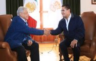 Recibe Silvano Aureoles a Andrés Manuel López Obrador