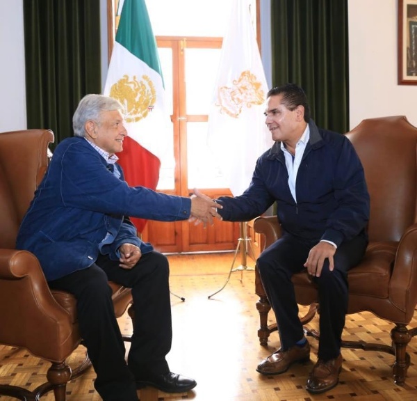 Recibe Silvano Aureoles a Andrés Manuel López Obrador