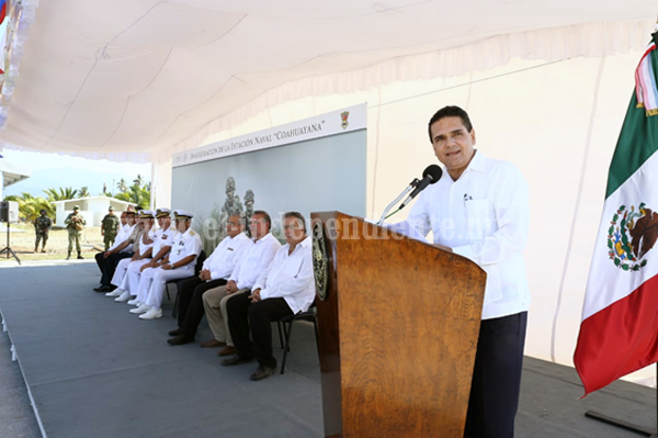 Inaugura Gobernador Estación Naval de Coahuayana; reforzará actuación de la Marina