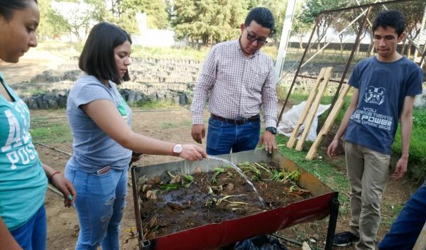 Tangancícuaro capacitó a estudiantes en la elaboración de composta doméstica