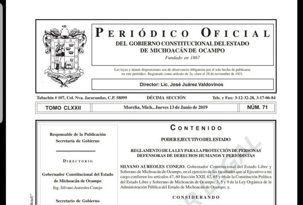 Fortalece Michoacán garantías para el ejercicio periodístico y defensa de los derechos humanos