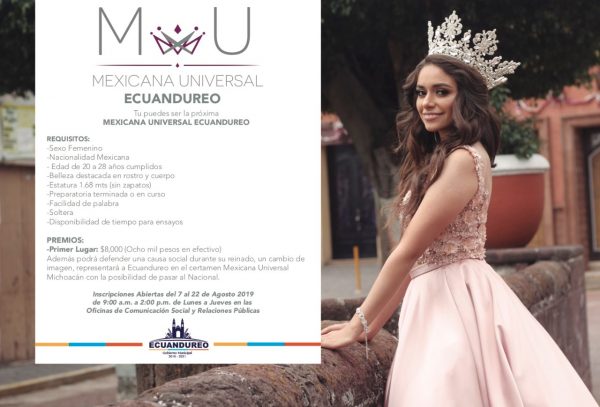 Gobierno de Ecuandureo invita a sus bellas jóvenes a participar en “Mexicana Universal”