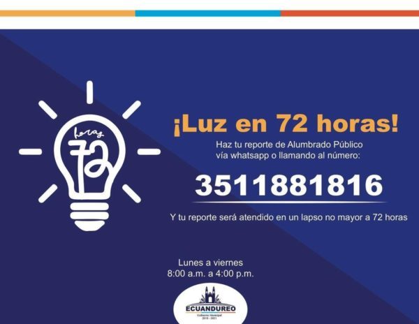 Ponen a funcionar el programa “Luz en 72 horas” en Ecuandureo