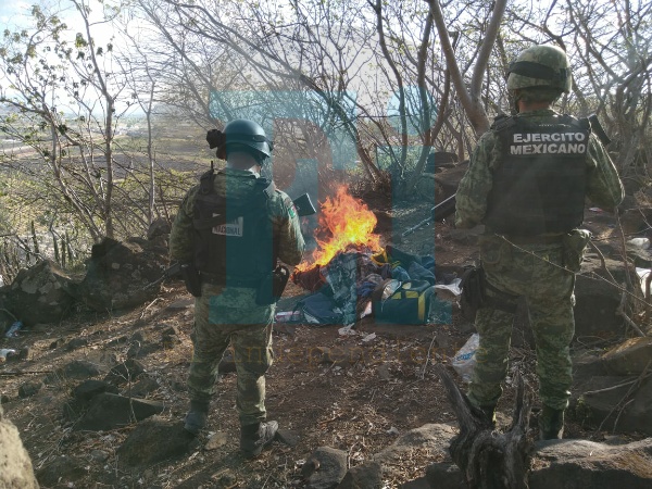 GN y SSP destruyen narcocampamento en Zamora