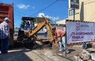 Cierran circulación en calle Madero de Jacona, por acciones de bacheo