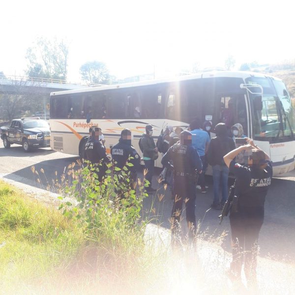 Durante operativo, recupera SSP cuatro autobuses en Tiripetío