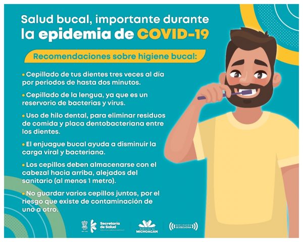 Salud bucal, importante durante epidemia por COVID-19