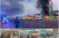 Con bombas molotov delincuentes incendian gasolinera y taller en Tarecuato
