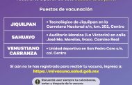 Este fin de semana, vacunación contra COVID-19 en Jiquilpan, Sahuayo y Venustiano Carranza
