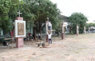 Avanza colocación de viacrucis en atrio de Santuario Guadalupano