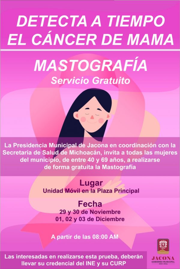Mastografías gratis en Jacona, gracias a coordinación entre presidencia municipal y secretaria de salud