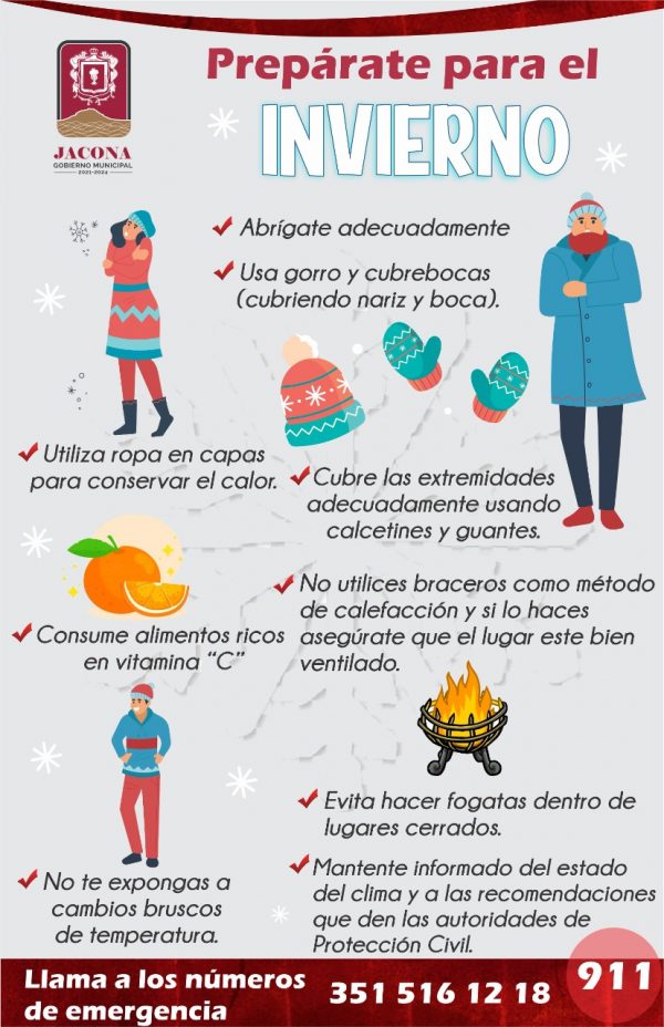 Emite Protección Civil Jacona recomendaciones ante temporada invernal