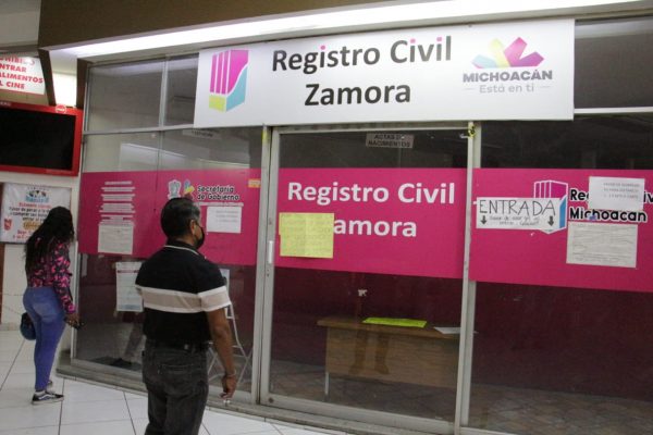 Suspenden temporalmente actividades en Registro Civil de Zamora
