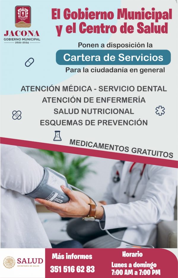 Invitan a la población para aprovechar servicios del Centro de Salud en Jacona