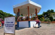 Brindan mantenimiento a plaza principal de Atecucario