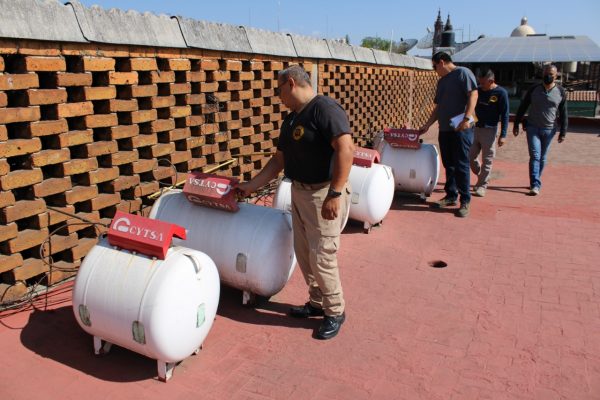 Protección Civil y Bomberos Municipales realizaron revisión en tanques estacionarios y líneas de gas